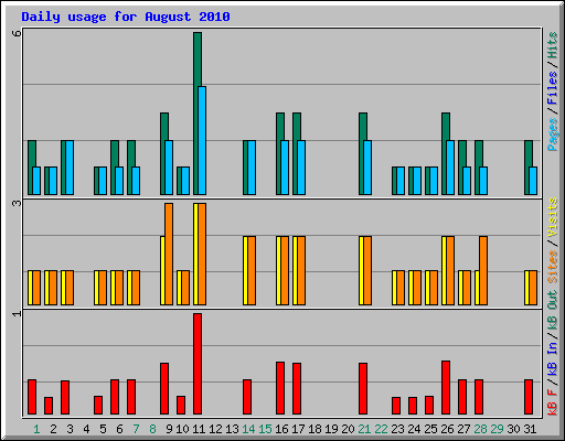 Daily usage for August 2010