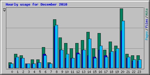 Hourly usage for December 2010