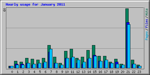 Hourly usage for January 2011