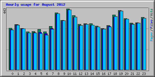 Hourly usage for August 2012